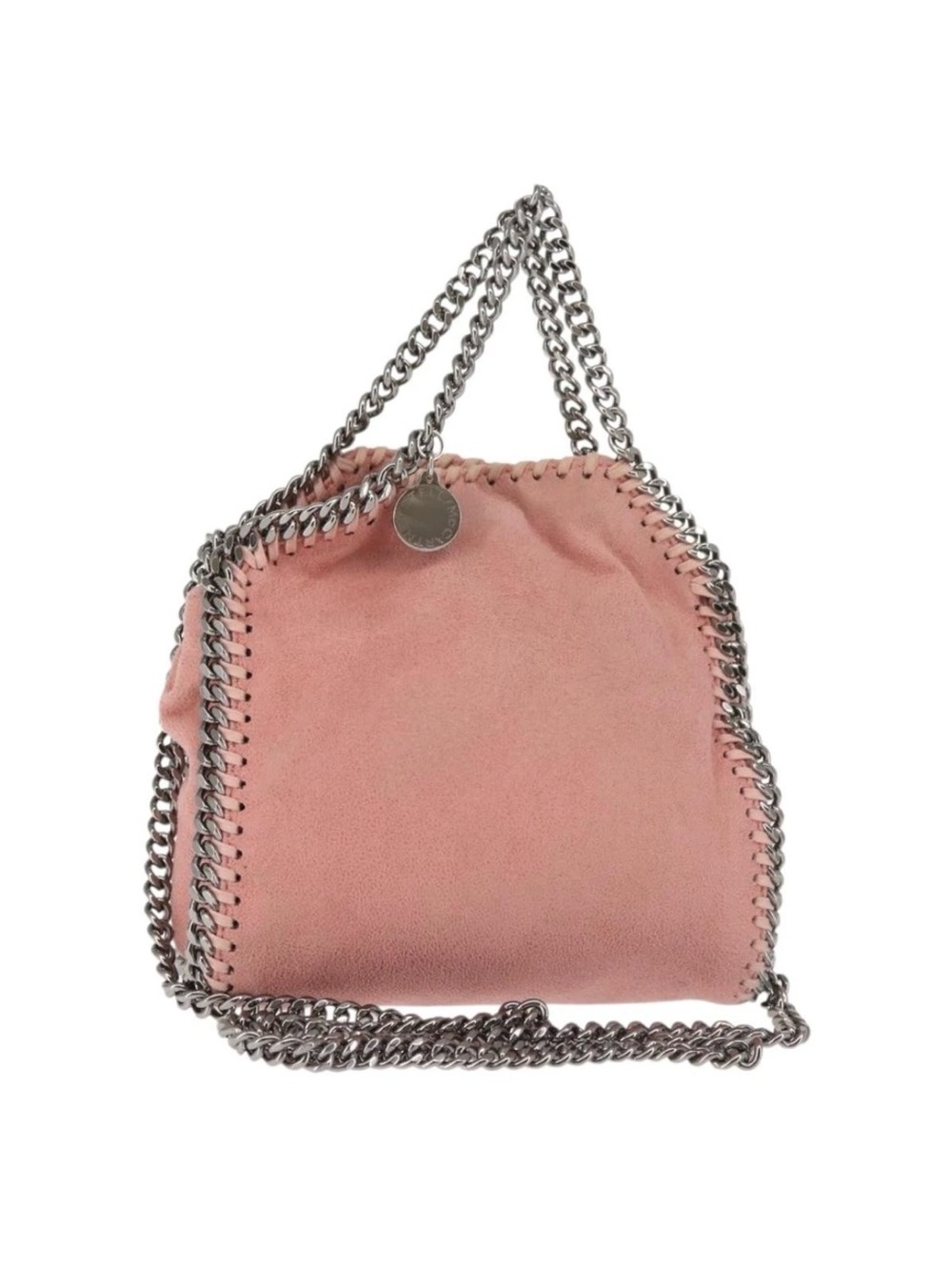 Stella McCartney Blush Pink Suede-Look Chain Shoulder Bag mini
